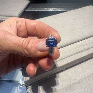 Sapphire, Diamond, and 14kt gold ring